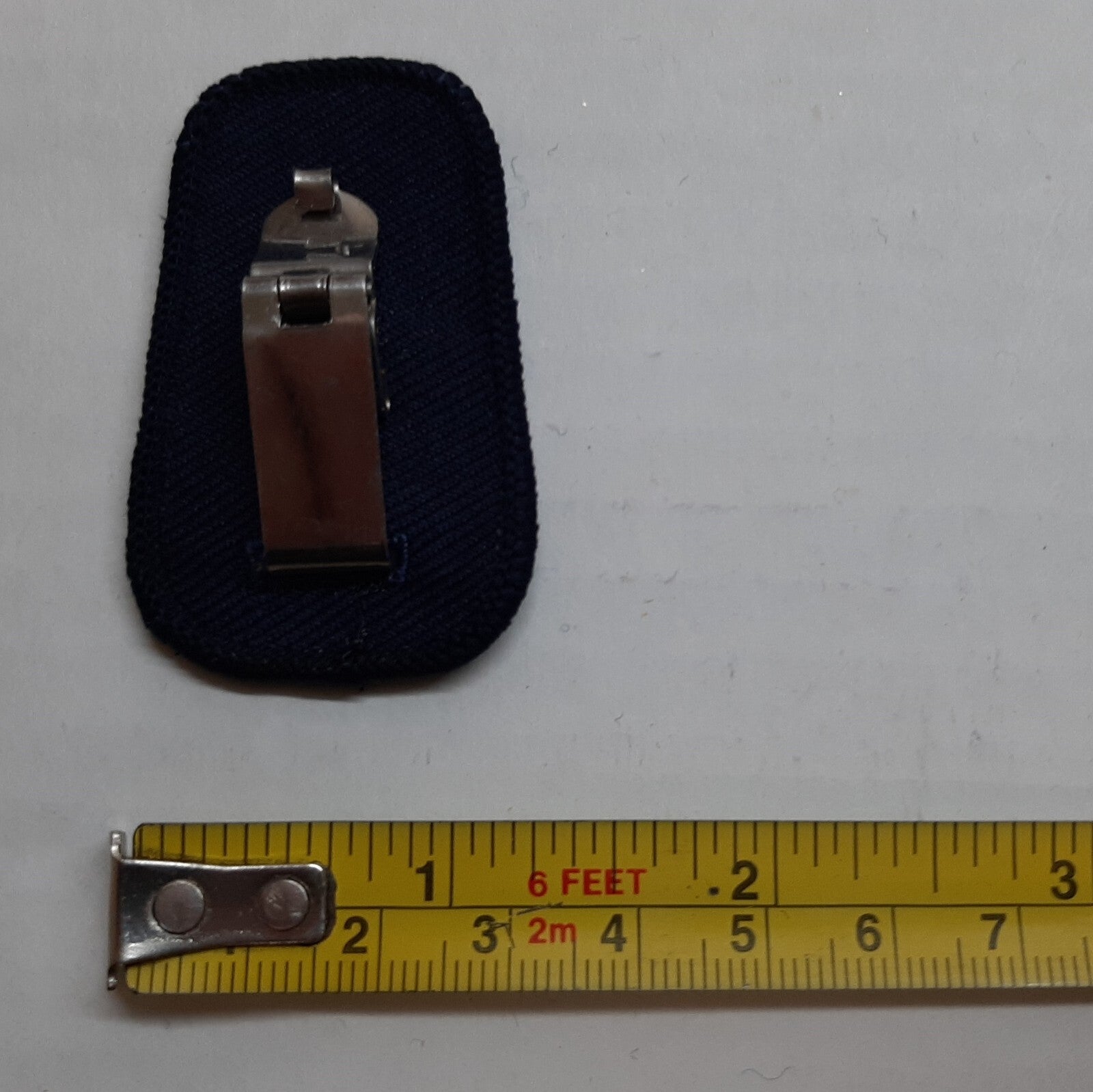 Rank Collar Badges 1 Silver Bar on Blue With Metal Clip Fixings 1 Pair