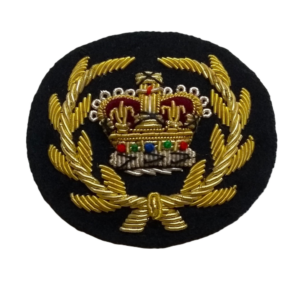 Mess Kit Badge RQMS on Navy British Hand Embroidered Insignia Arm Patch
