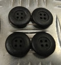 Genuine Vintage Issue 4 Hole Rubber Protective Buttons Black X4 19mm