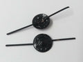 Rosette Subdued Metal Black Small Decoration Pins 1 Pair Easy To Attach