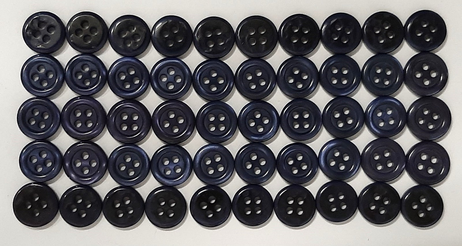 100 Vintage Buttons 4 Hole Shirt / Shank Anchors Pearlesque Petrol Blue 11.4mm