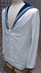 RN Middy Jumper Class 2 C II White British Sailors Uniform Top All Sizes - NEW