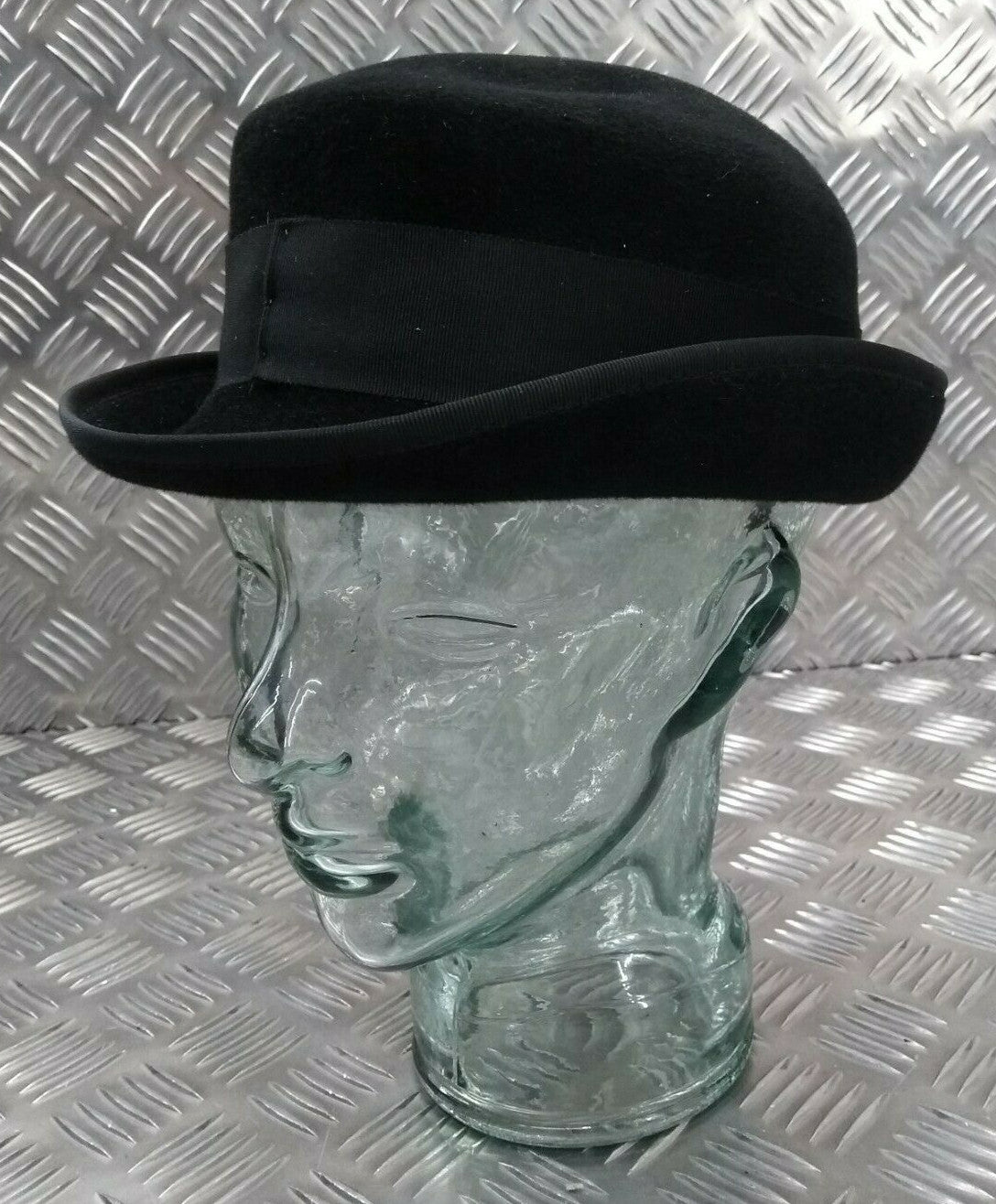 Trilby / Porkpie / Fedora Style Black Felt Hat UK Made Failsworth Medium FWS1