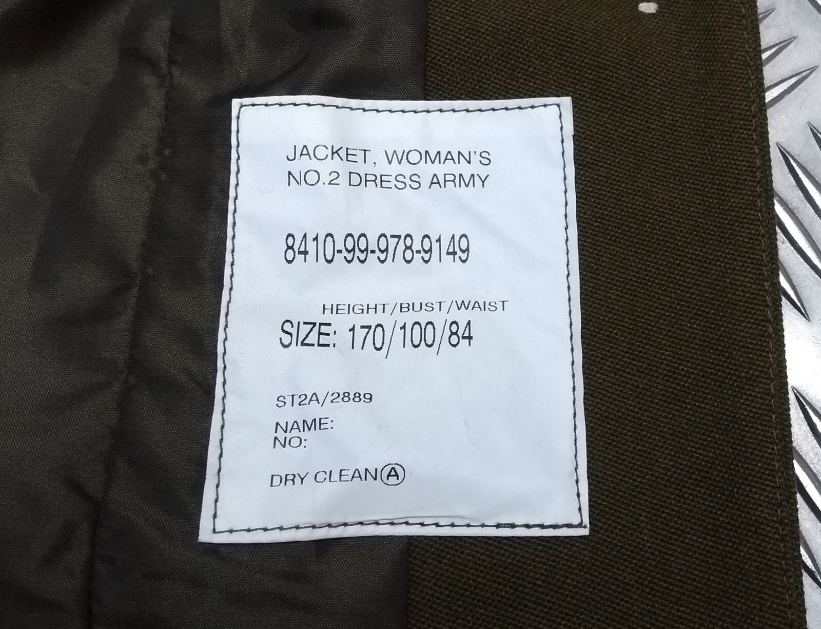 British Army No2 Dress Jacket Woman's Old Pattern Chest 100cm Green Colour