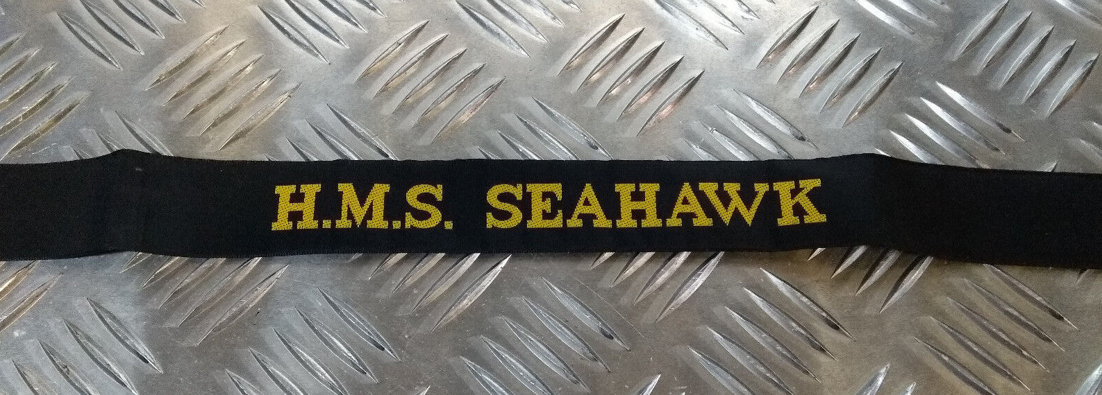 British Navy H.M.S HMS Cap Tally Ribbons for Pork Pie Style Hat - NEW