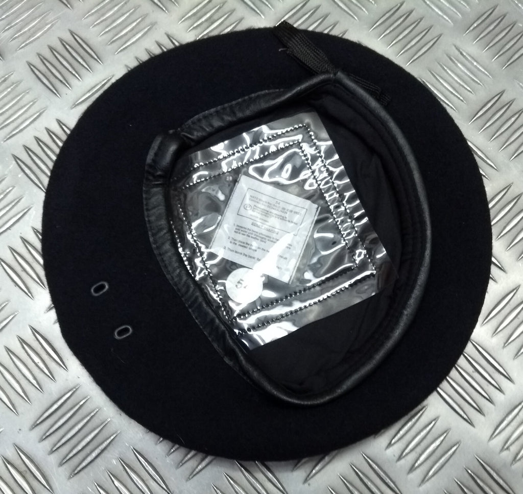 RN Beret Wool Knitted With Leather Rim Naval Royal Blue / Navy Size 56cm - NEW
