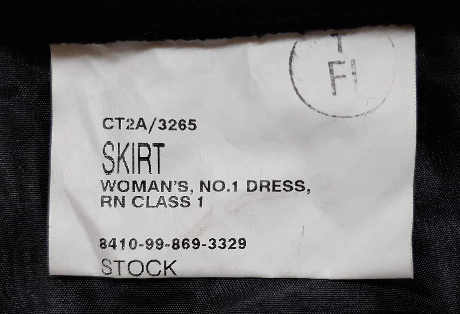 WRNS RN Skirt No1 RN CL1 Class 1 British Royal Navy Dress Size 67/72/100cm