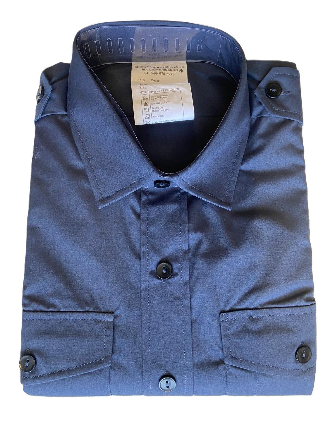 Working Shirt Mid Blue Long Sleeve RAF Royal Air Force Blue / Grey NEW