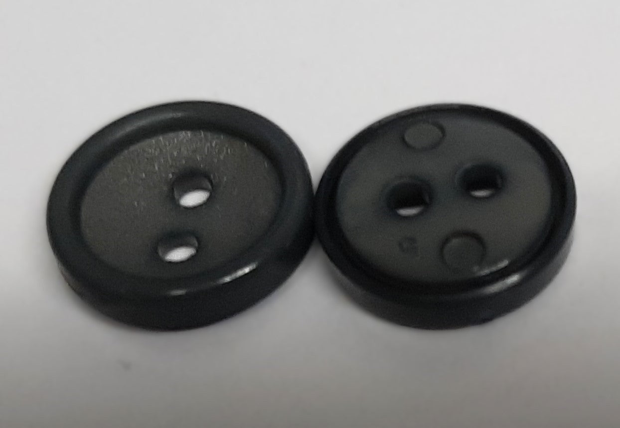 Ex Service Buttons Old Pattern British Made Mid Grey 2 Hole Size 12.5mm