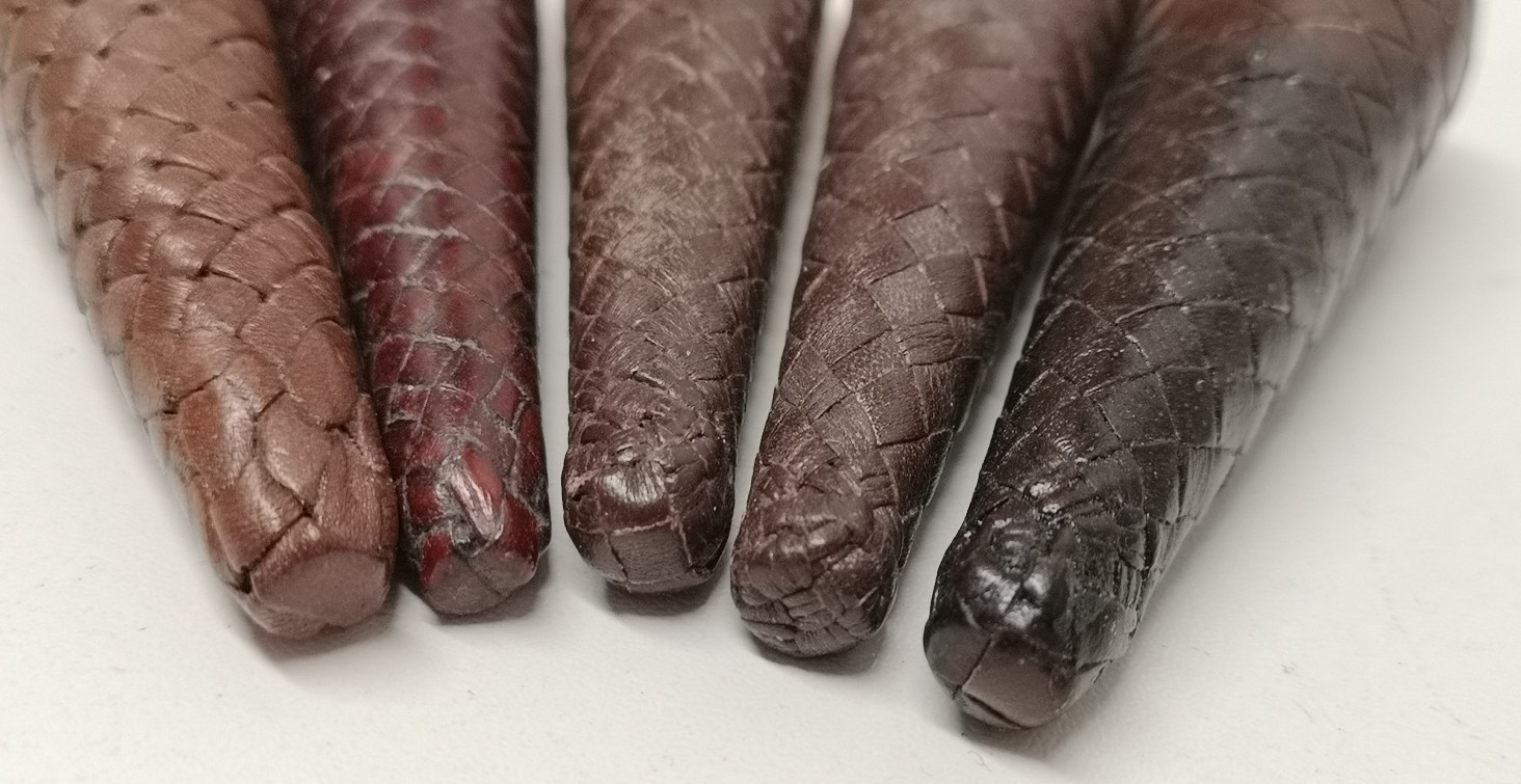 Sword Knot Acorns Dark Brown Leather Bound Replacement Parts set of 5