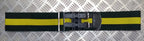 Stable Belt 75mm Green with Yellow Stripes Double Leather Straps UK Made XL