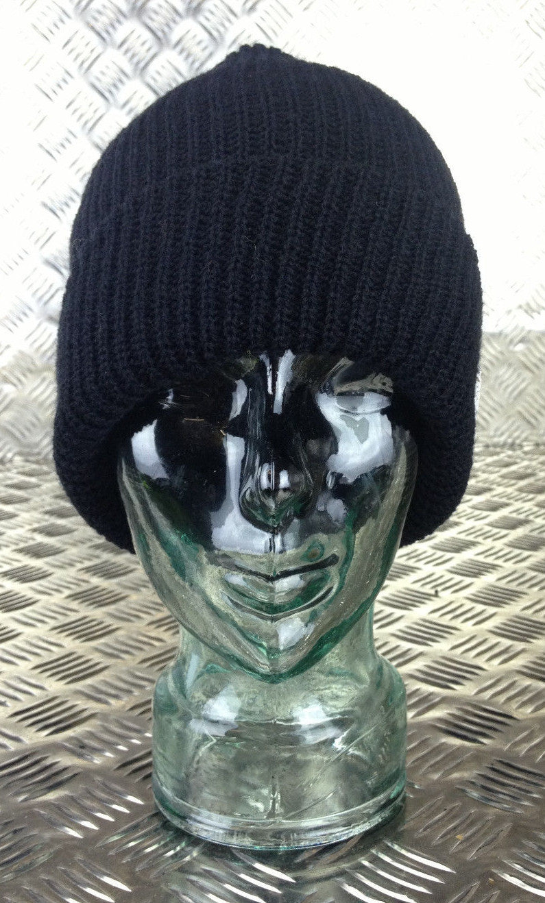Genuine US Army Black Beanie Hat / Watch Cap 100% Wool - NEW