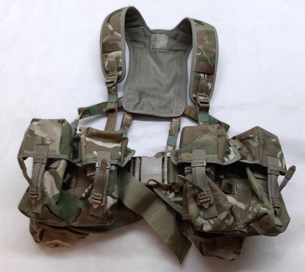 Airborne Army Webbing MTP British Assault Camo Belt Yoke & Assorted Pouches (4)