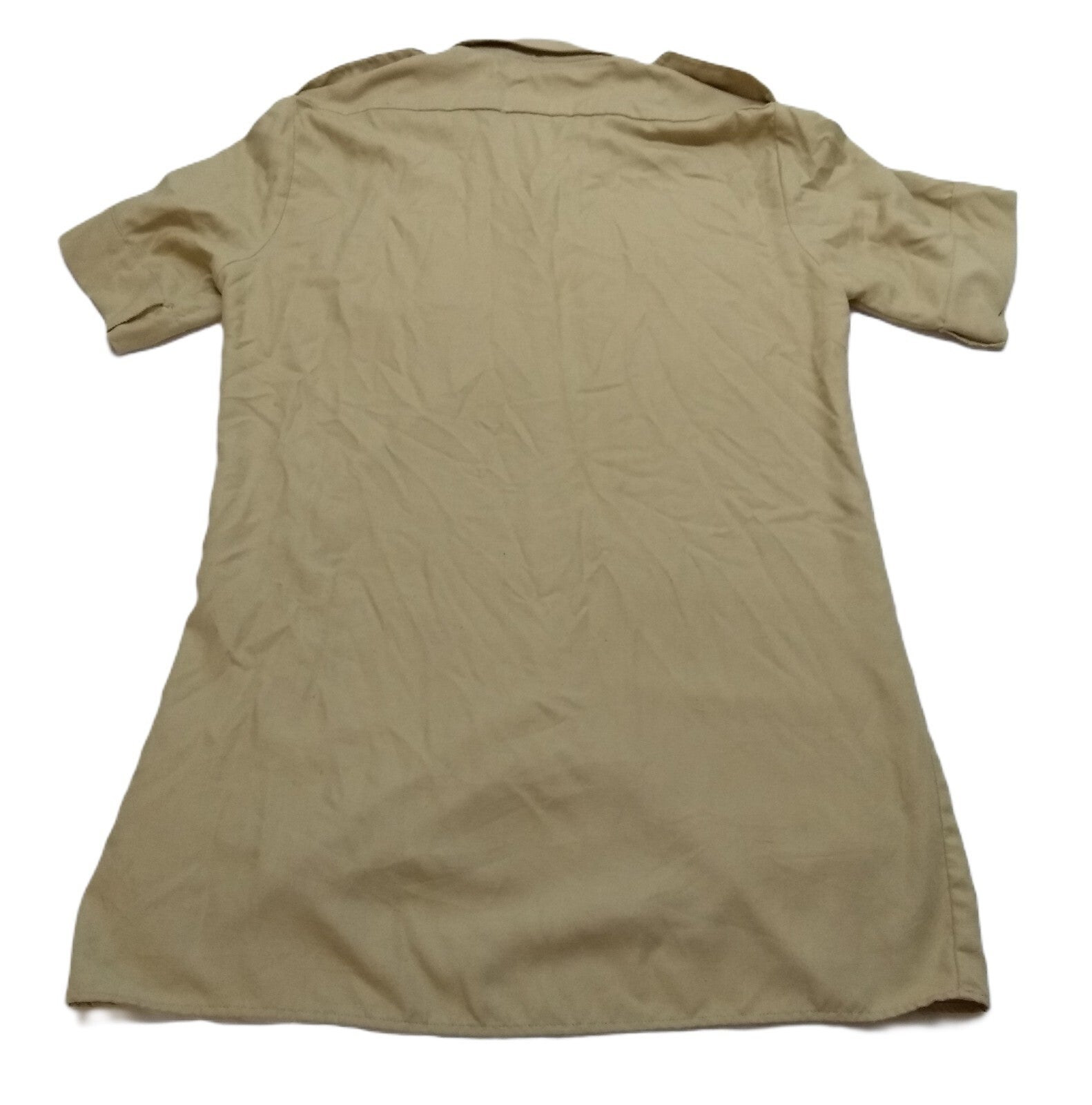 Vintage Combat Shirt Army Style Fawn / Khaki Dress Short Sleeves Size 15.5