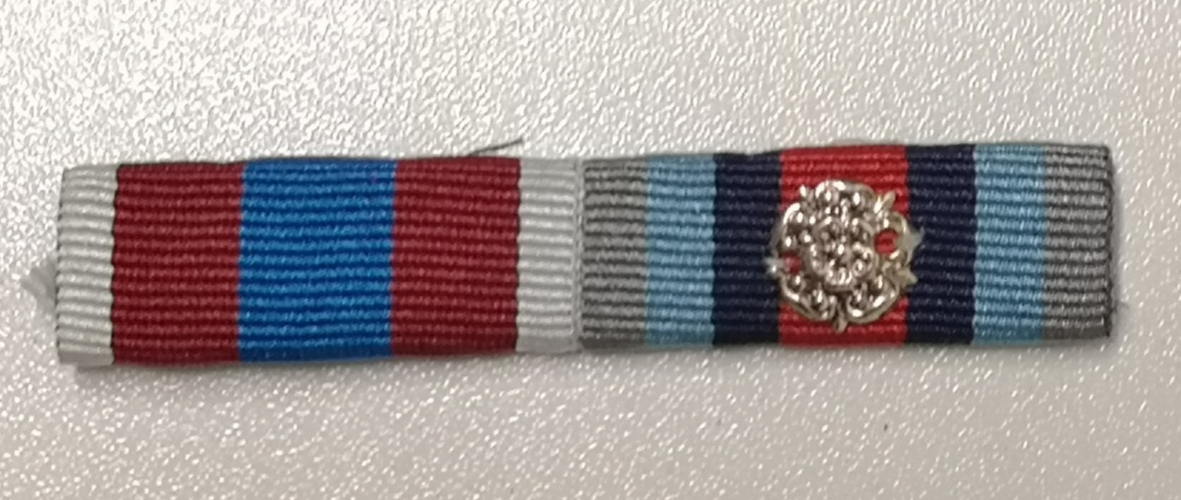 Medal Ribbons 2 in one row with Rosette for No1 No2 Dress British Army Uniform