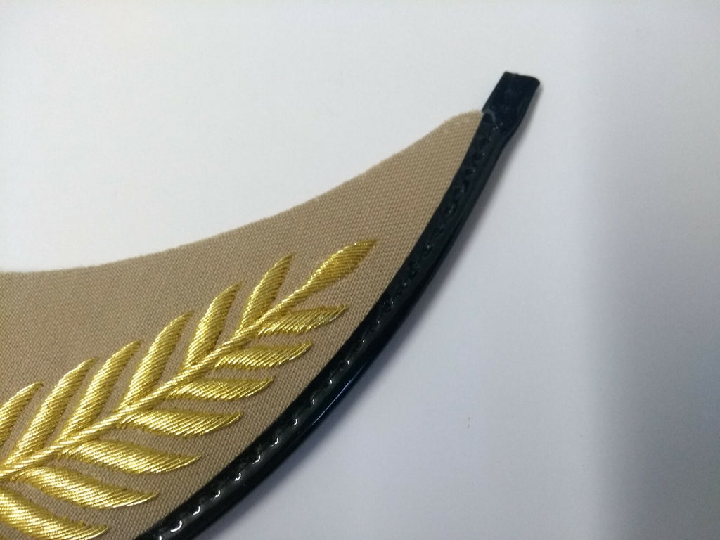 Genuine British Made Senior Officer Gold Wire Palm Leaf Dress Cap Peak