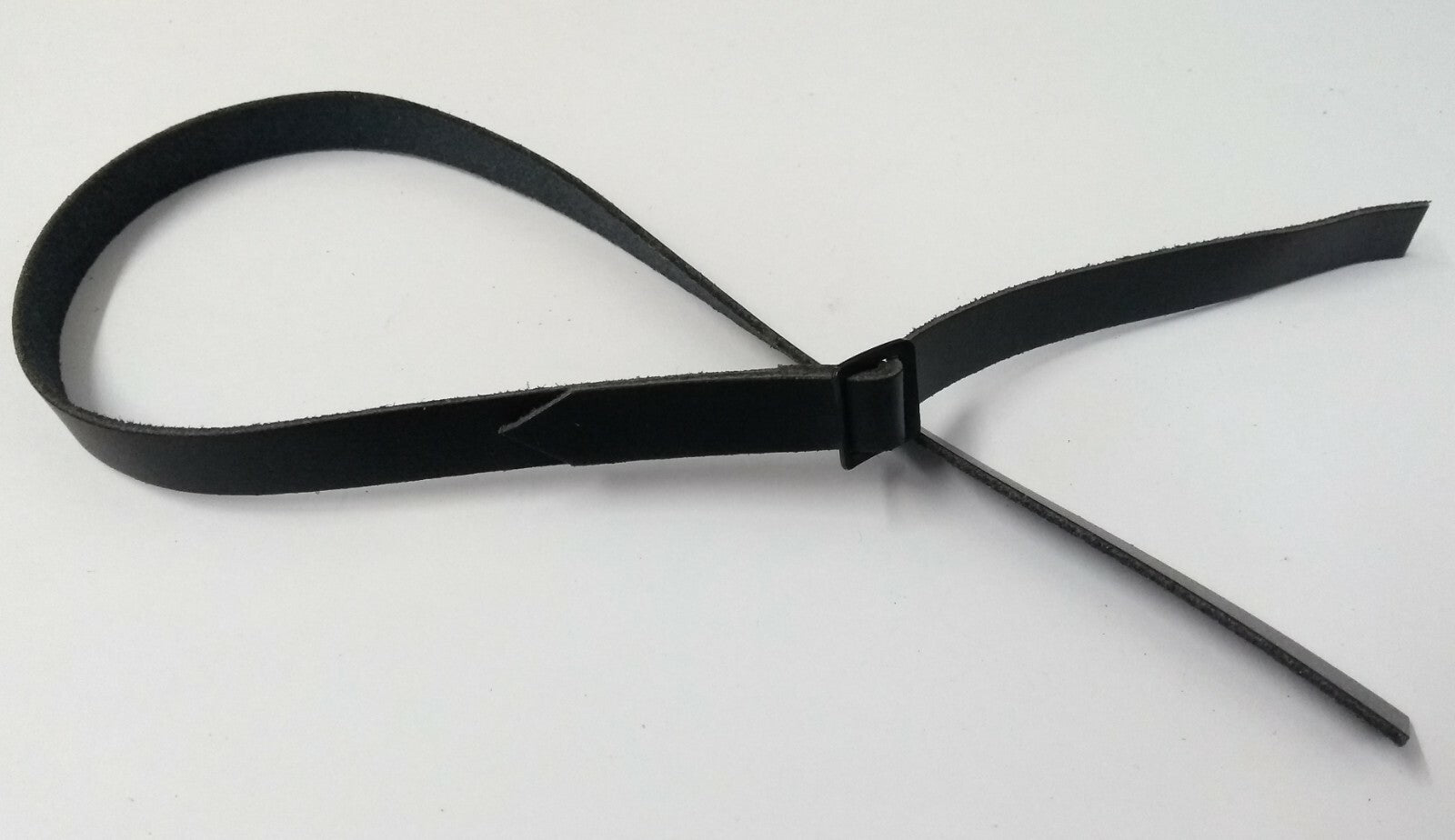 Pillbox Hat Strap Matt Black 10mm Adjustable Pill Box Type Leather Chin Strap