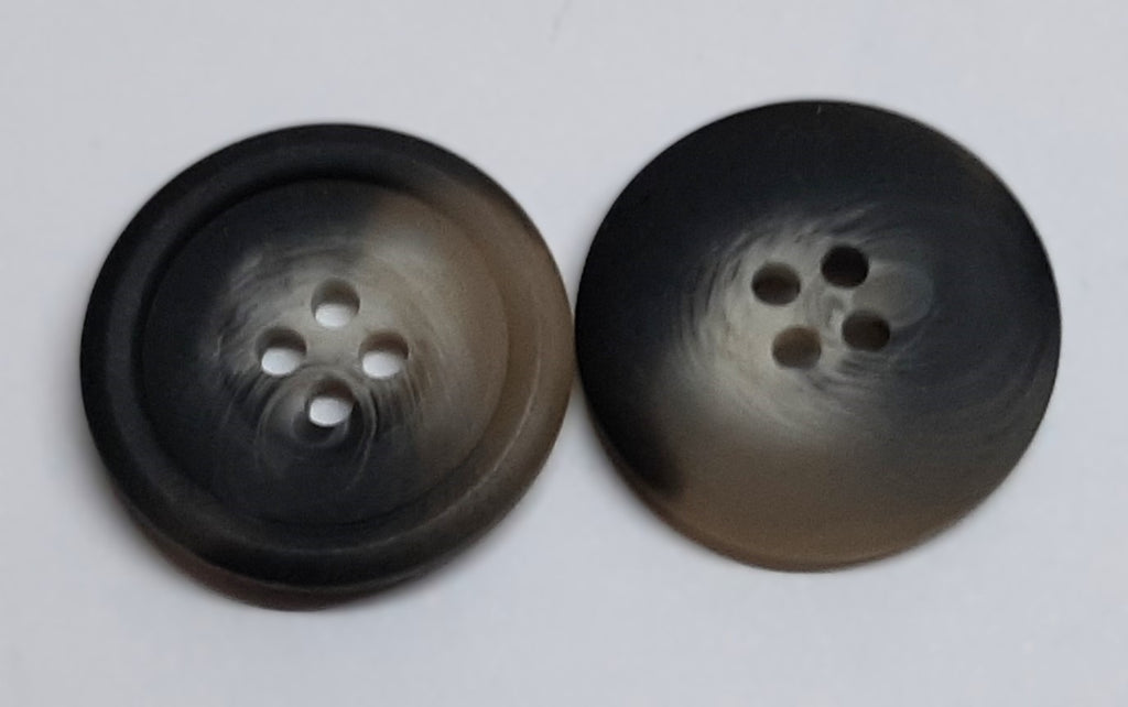 EX Army Buttons Old Stock British Made Mottled Grey 4 Hole Size 36L 22.6mm
