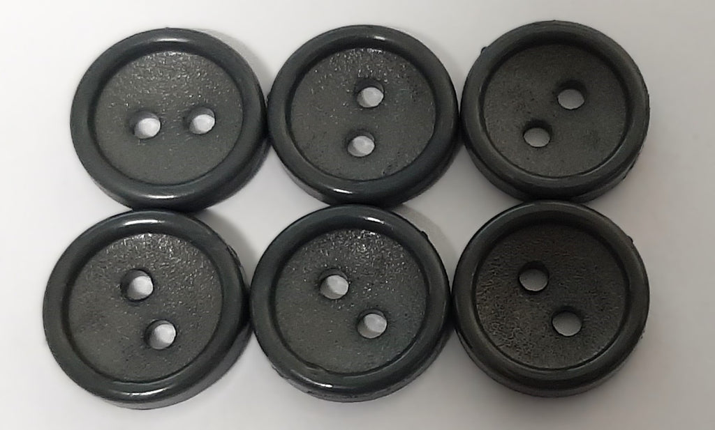 British Made Buttons Ex Service Old Pattern Mid Grey 2 Hole Size 12.5mm