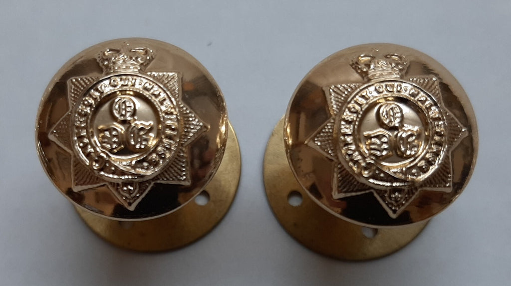 QDG Screw Post Buttons British Queens Dragoon Guards Insignia 32L No1/2 Dress