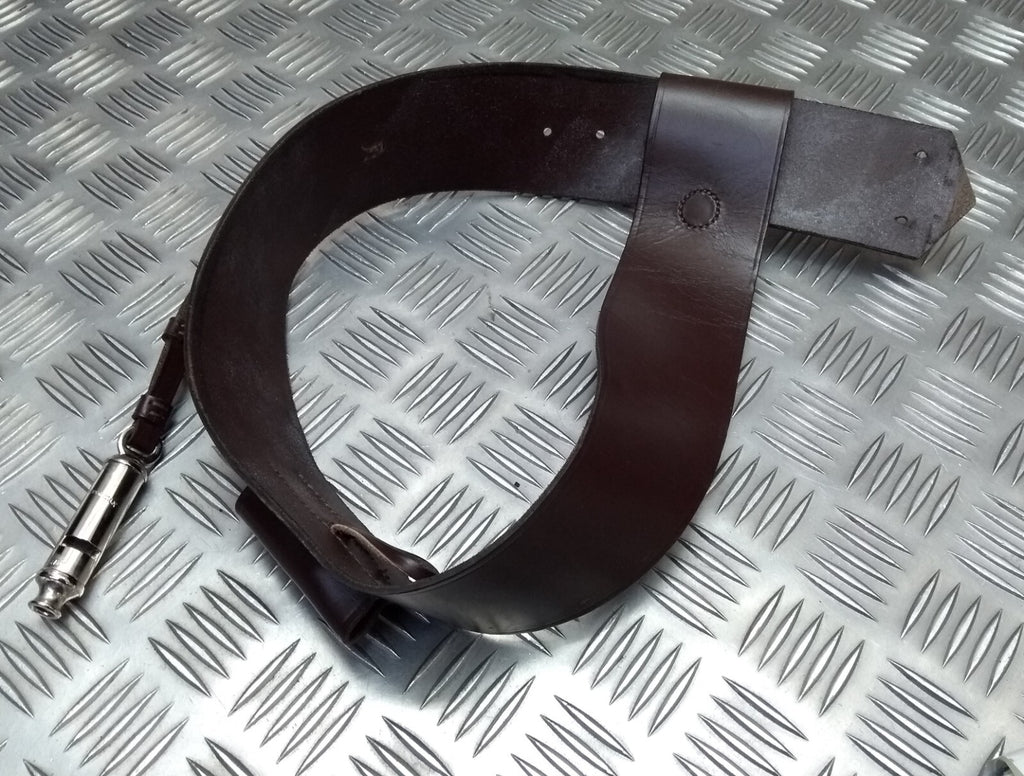 Leather Cross Belt & Metropolitan Chrome Whistle No Fitments British Issue