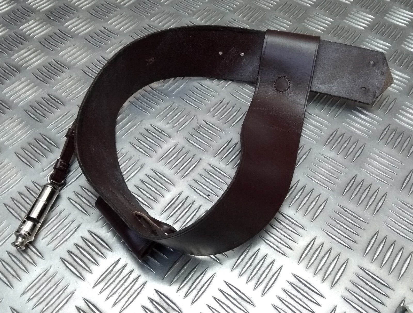 Leather Cross Belt & Metropolitan Chrome Whistle No Fitments British Issue