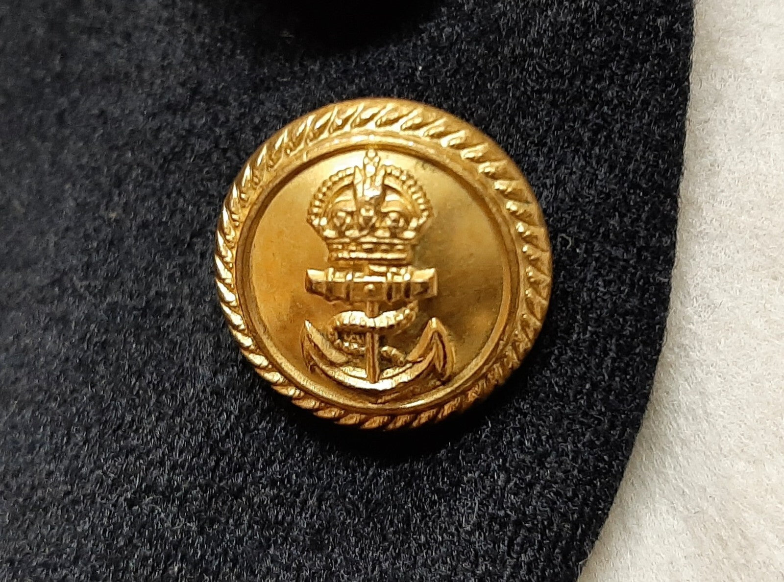 Vintage WWII Waistcoat Royal Navy Officer's Uniform Kings Crown Insignia Buttons