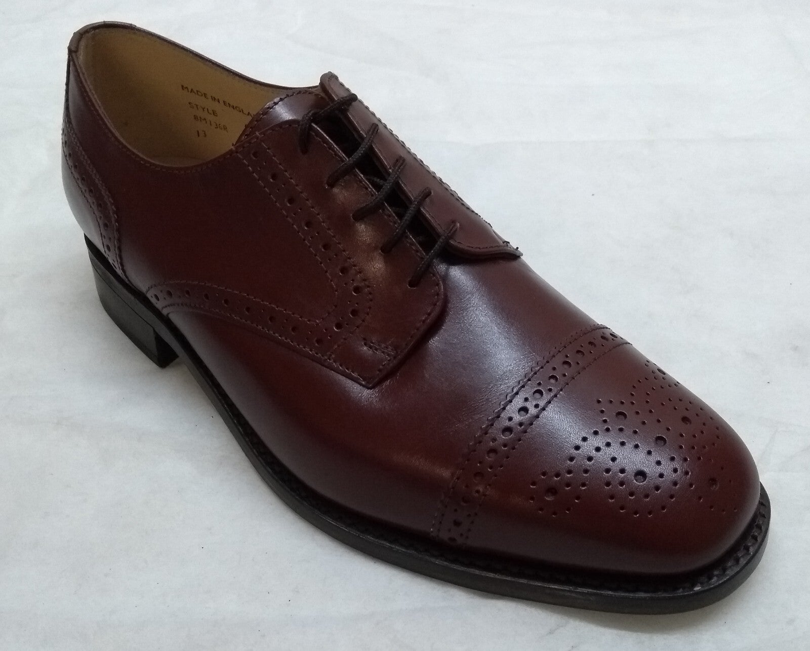 Sanders Guilford Shoes Brown Leather British Semi Brogues Gibson UK 10