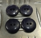 Genuine Vintage Issue 2 Hole Plastic Buttons Blue/Grey X4 18mm