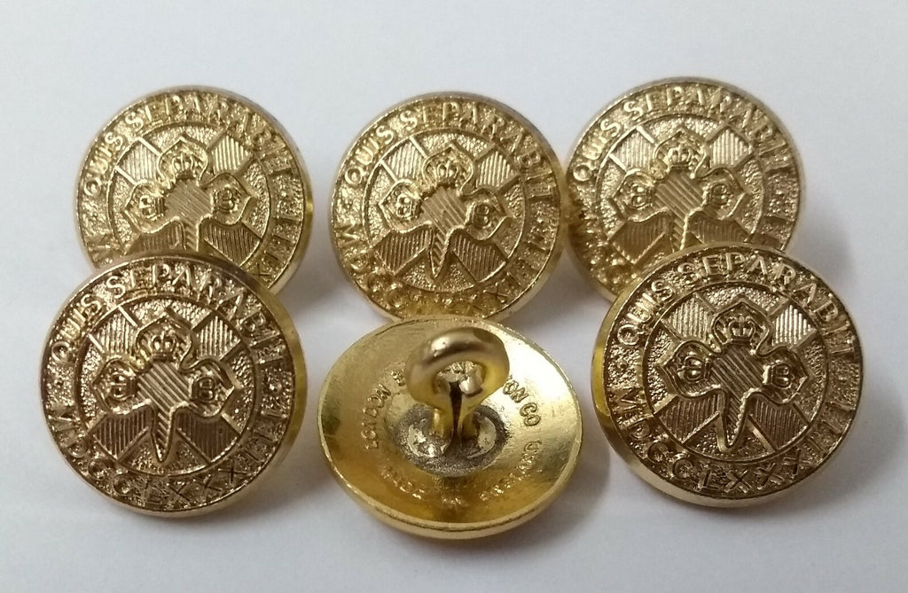 Genuine Vintage Irish Guards Shamrock insignia X20 Open Back Button 16mm ASBT138