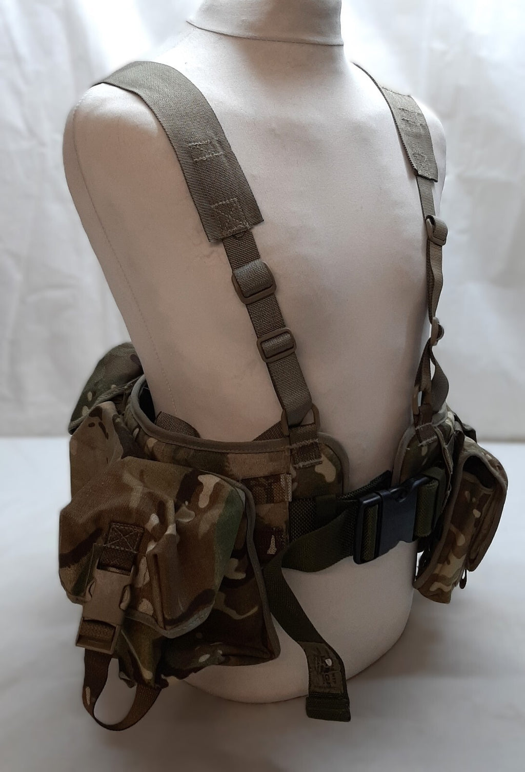 Airborne Army Webbing MTP British Assault Camo Belt Yoke & Assorted Pouches (6)