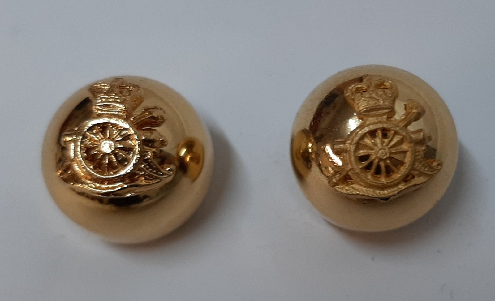 Royal Horse Artillery RHA Full Ball Mounted Gold Coloured Ceremonial Buttons 27L