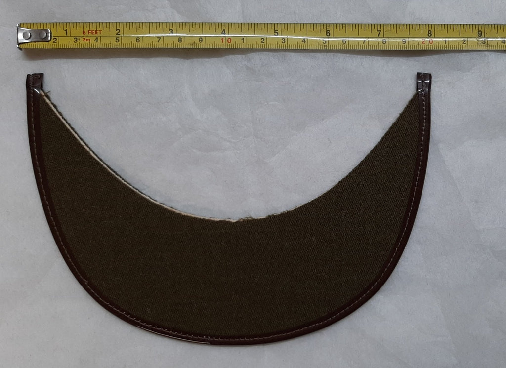 Army Dress Hat Replacement Peak Khaki Green Cloth with Brown PVC Edging NOS