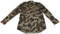 90s Camo Shirt Combat Long Sleeve with Sleeve Loops For Folding Up Collar 39cm