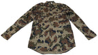 90s Camo Shirt Combat Long Sleeve with Sleeve Loops For Folding Up Collar 39cm
