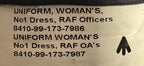 WRAF / RAF No1 Slacks Womans Royal Air Force Number 1 Dress Trousers W35" Short