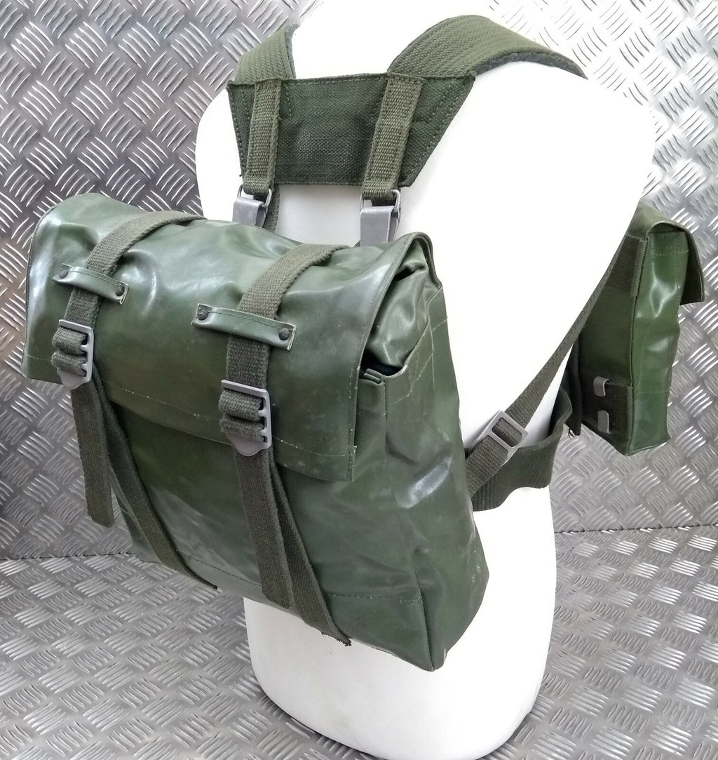 Genuine Vintage Army Webbing Set / Battle Pack Belt And Pouches Heavy PVC G2