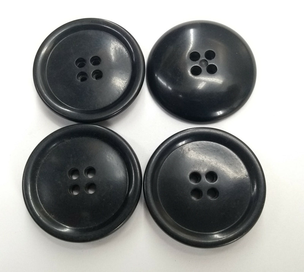 Genuine Vintage DMOB 4 Hole Plastic Coat Buttons Slate Grey X4 31.5mm