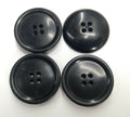 Genuine Vintage DMOB 4 Hole Plastic Coat Buttons Slate Grey X4 31.5mm