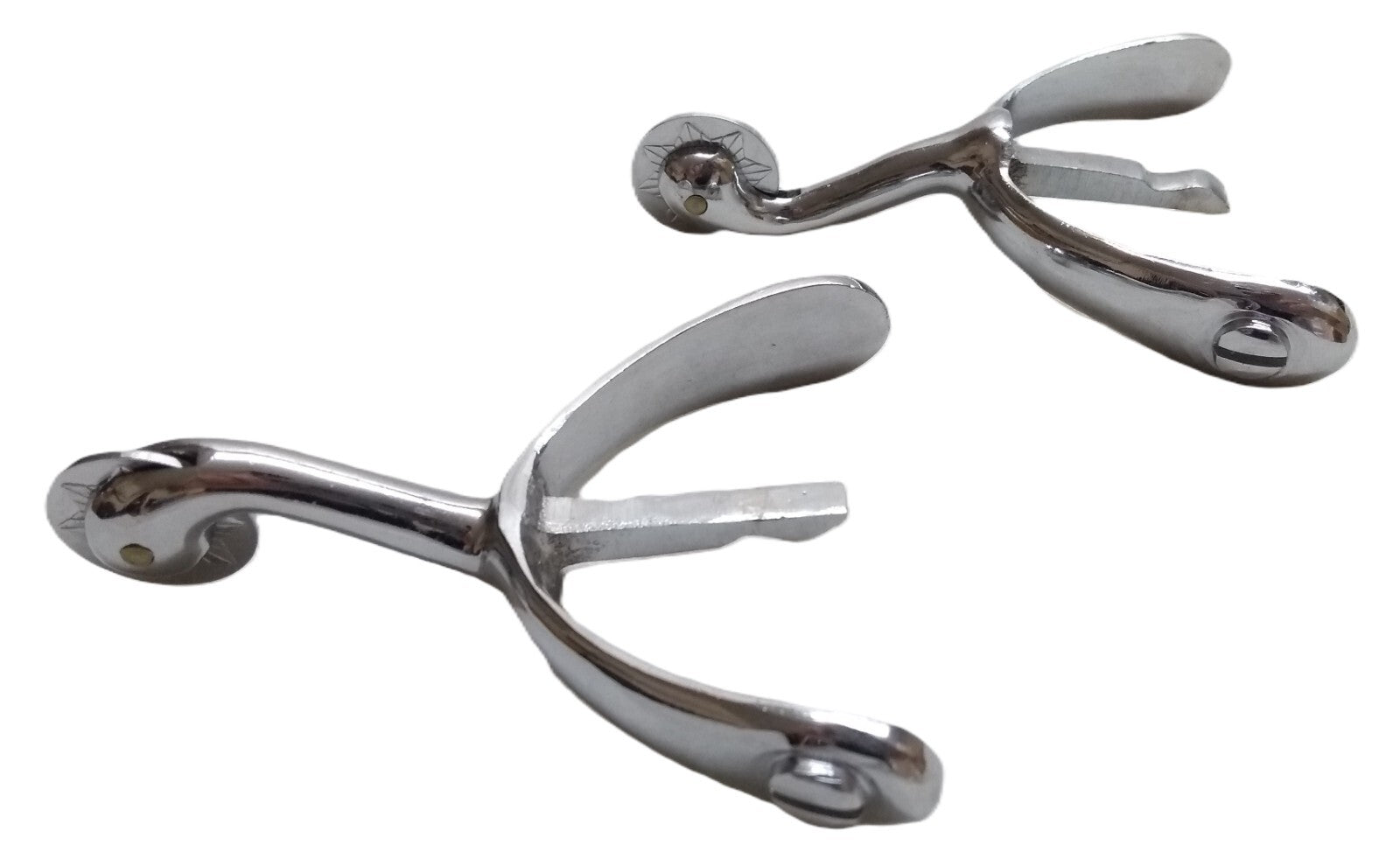 Swan Neck Spurs Short British Army / Boots Chrome / Silver Finish