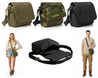 Canvas Shoulder Bag Mini Small Effects Haversack Assorted Colours