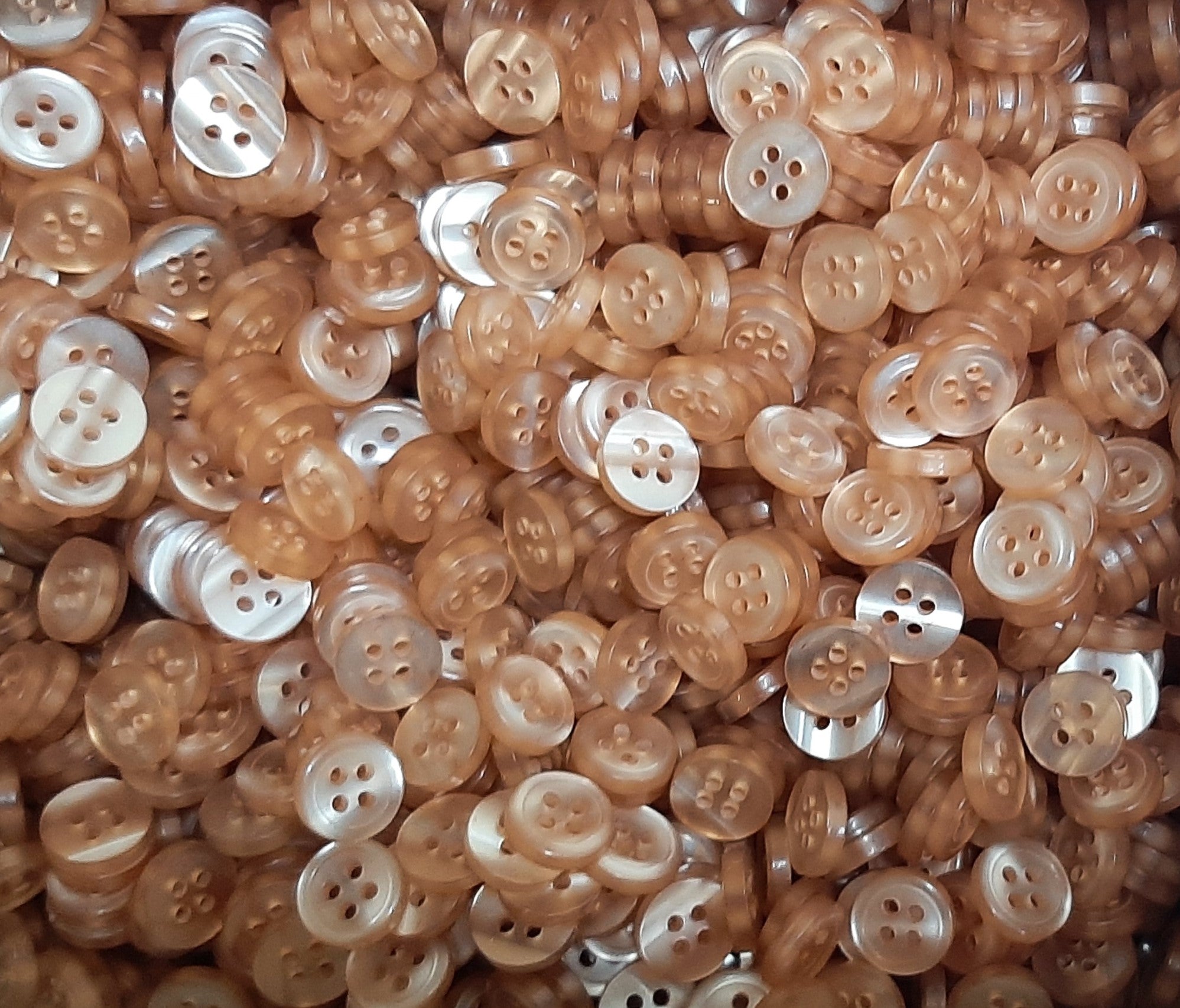 Buttons Vintage 4 Hole for Dress Shirts Pearlesque Beige 9.9mm New Old Stock