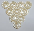 Buttons 10 Vintage 4 Hole for Dress Shirts Pearlesque Natural White 11.2mm New Old Stock
