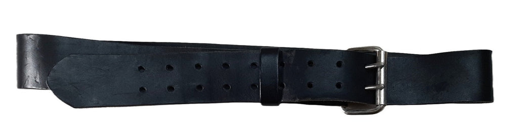 2" Utility Belt Full Grain Leather Nickel Plated Double Prong Roller Buckle