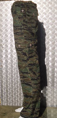 Tiger Camouflage Military Style Combat / Cargo Trousers Size 34"-38" - NEW