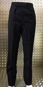 Mens / Boys Smart Black Pleated Suit Trousers, Wool Mix - All Sizes - NEW