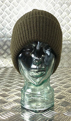 Army Green Knitted Beanie Hat / Watch Cap / Woolly Hat - One size - NEW