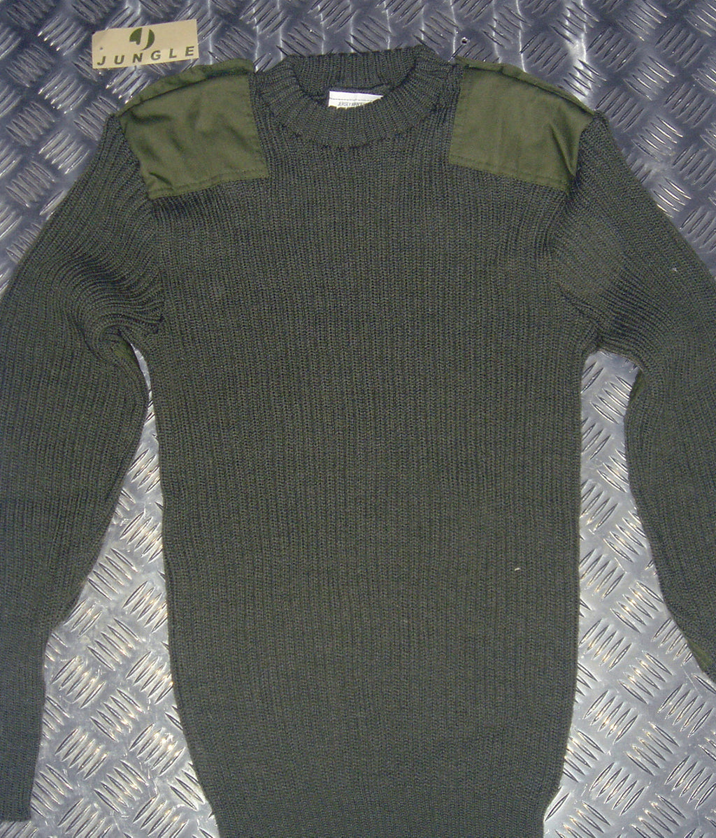 Commando Pullover Wool Mix Jumper Crew Neck Very Warm British Army Green Grade 2