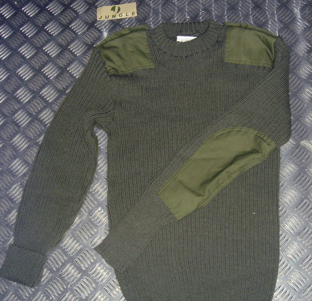 Commando Pullover Wool Mix Jumper Crew Neck Very Warm British Army Green Grade 2