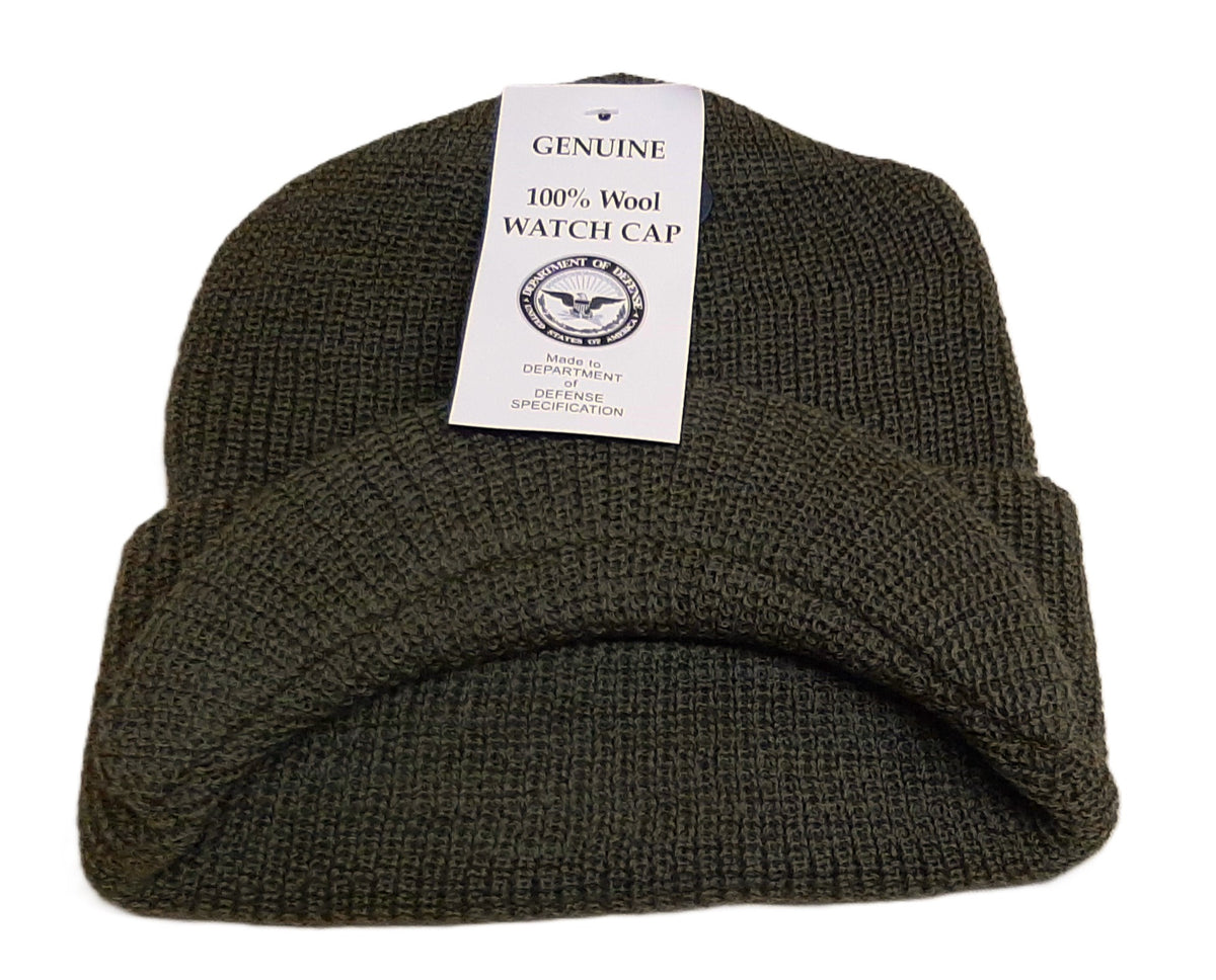 Jeep Cap US Army 100% Wool Peaked Beanie Radar Hat Black or Green